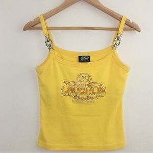 Biker Design | Cropped Fitted Camisole with Graphic Bling